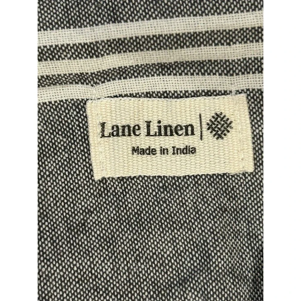 Lane Linen Oversized Beach Towel Absorbent Quick Dry Gray White Stripes 39 X 71